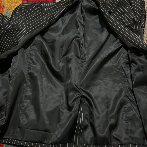 XL Black w/White Pin stripe Suit - Picture 2 of 8